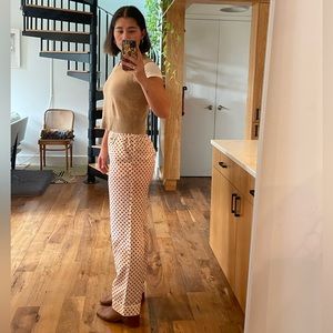 TRADEMARK silk cream and red polka dot pajama-style trousers, size 6